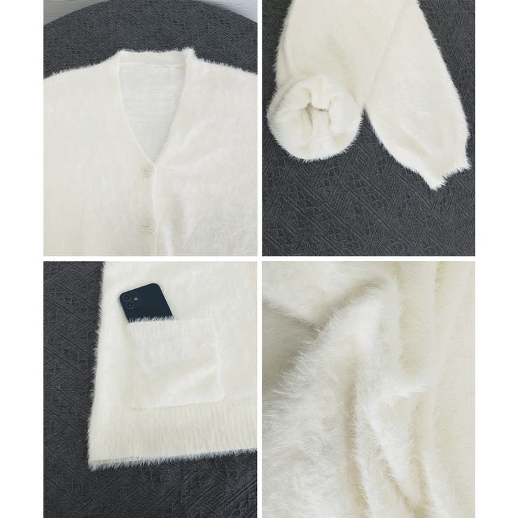 シャギーニットカーディガンVネック秋冬服 | Miniministore | 詳細画像27 