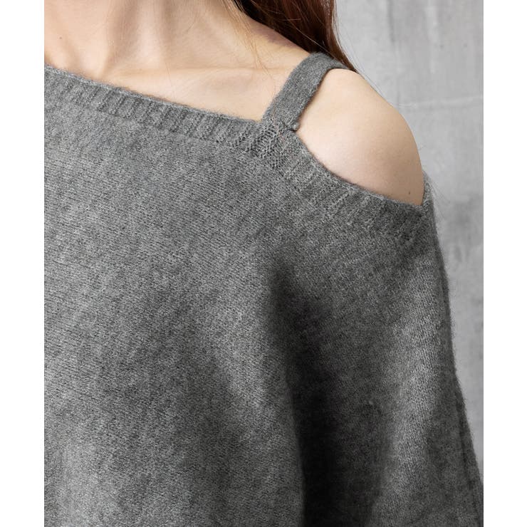 オフショルダーニットトップス肩見せ秋冬服 | Miniministore | 詳細画像32 