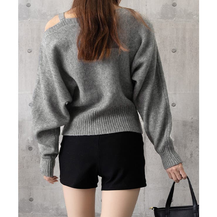 オフショルダーニットトップス肩見せ秋冬服 | Miniministore | 詳細画像34 