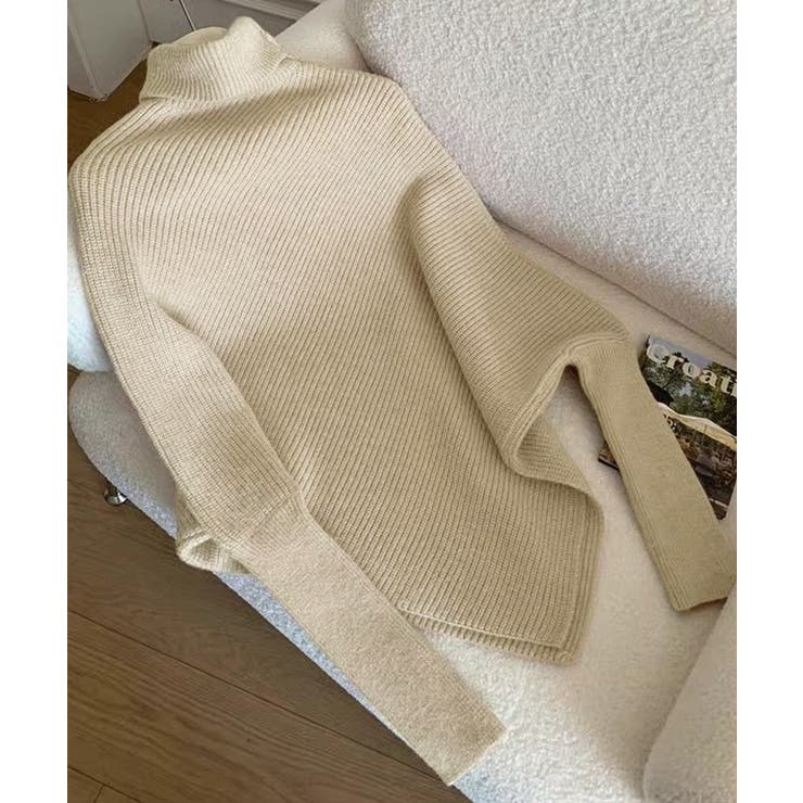 ハイネックニットセーター 不規則デザイン | Miniministore | 詳細画像16 