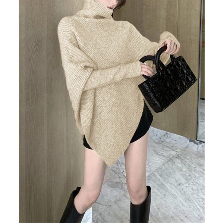 ハイネックニットセーター 不規則デザイン | Miniministore | 詳細画像3 