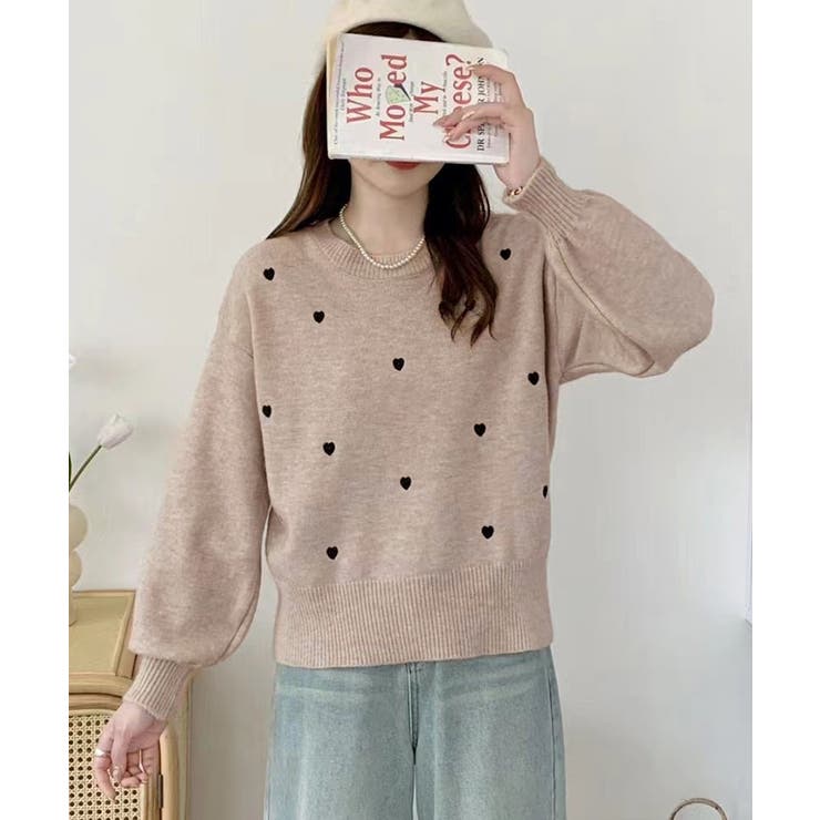 クルーネックハート柄ニットセーター韓国風 | Miniministore | 詳細画像15 