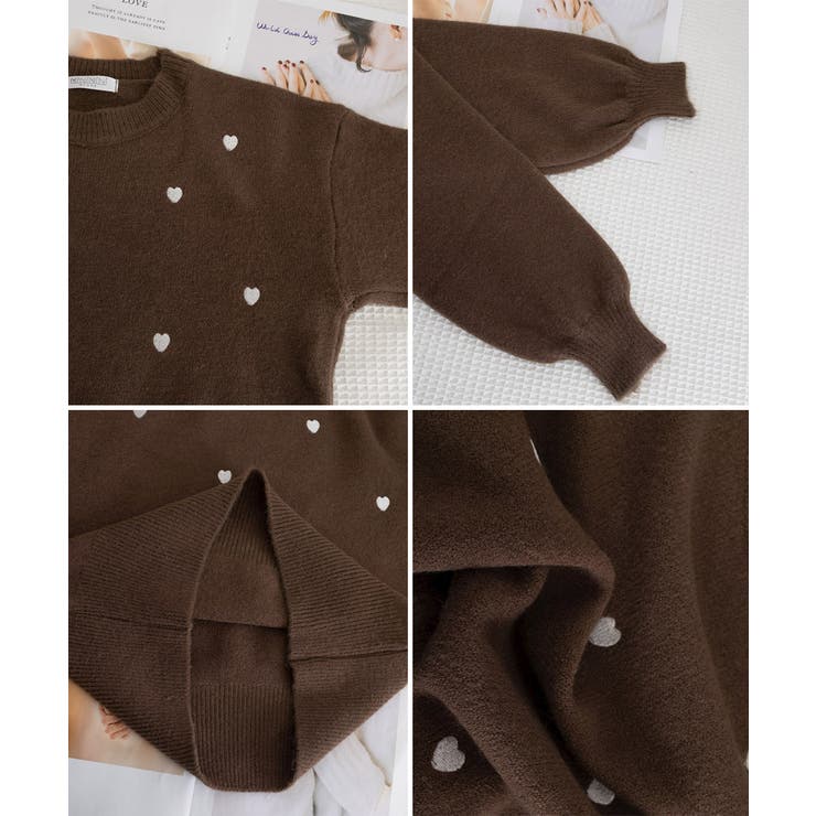クルーネックハート柄ニットセーター韓国風 | Miniministore | 詳細画像26 