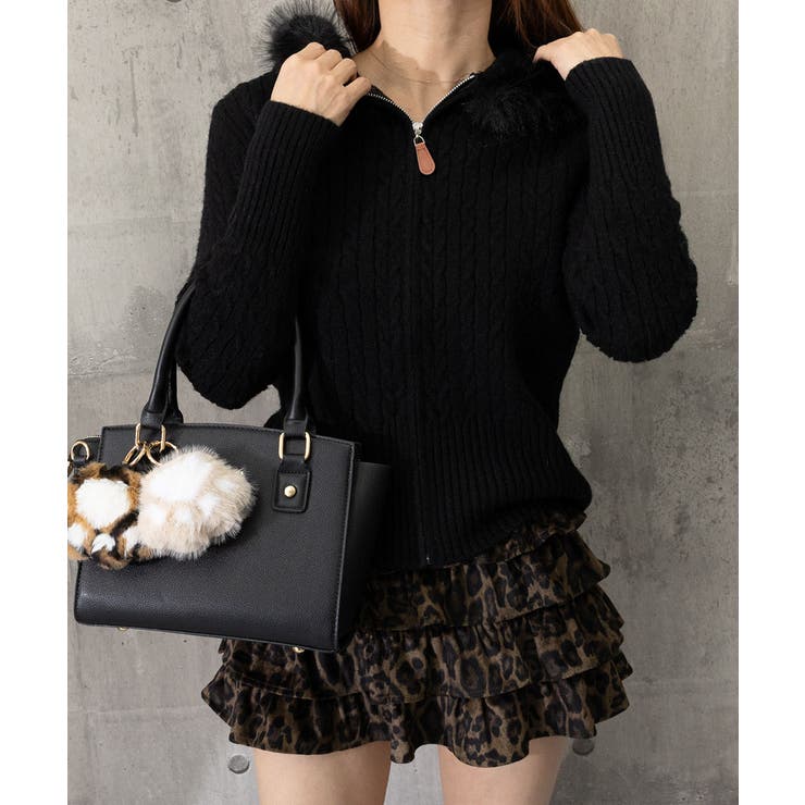 フード付きケーブル編みニットカーディガン | Miniministore | 詳細画像22 