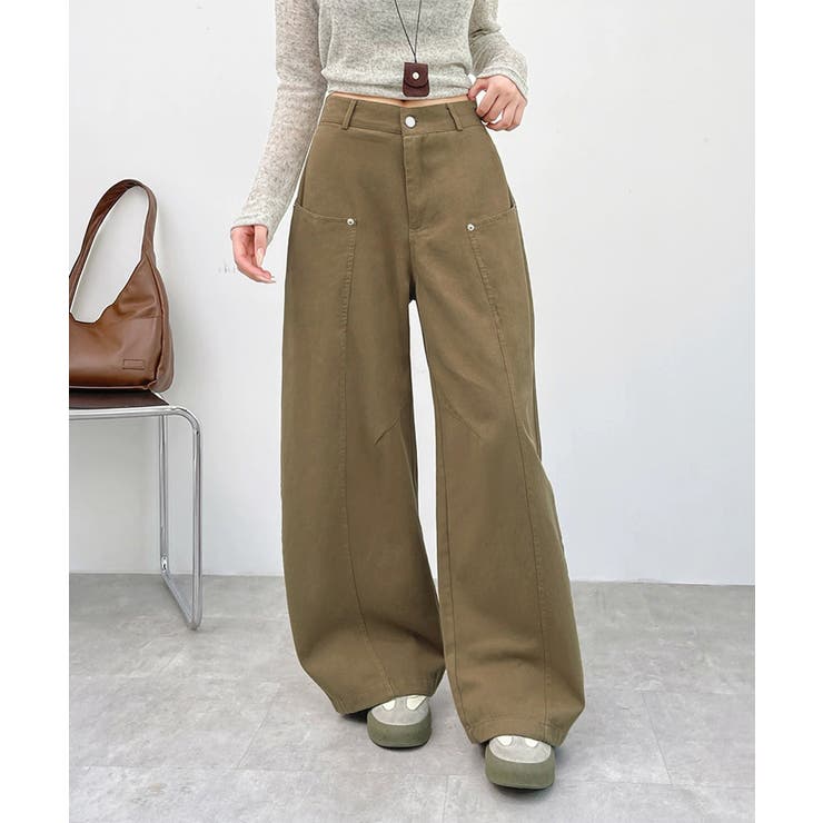 ハイウエストバレルパンツ美脚カーブパンツ | Miniministore | 詳細画像2 