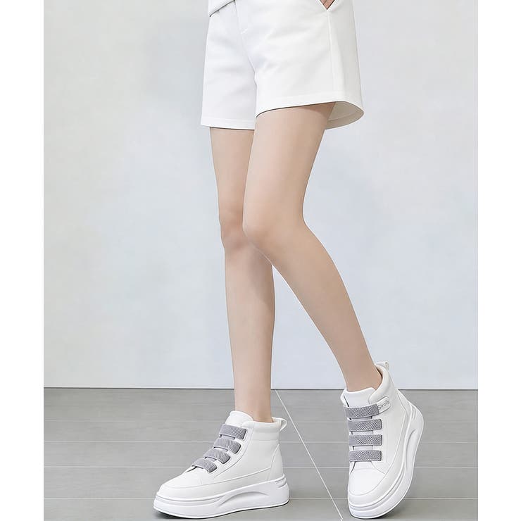 厚底スニーカーハイカットベルクロ靴韓国風 | Miniministore | 詳細画像12 