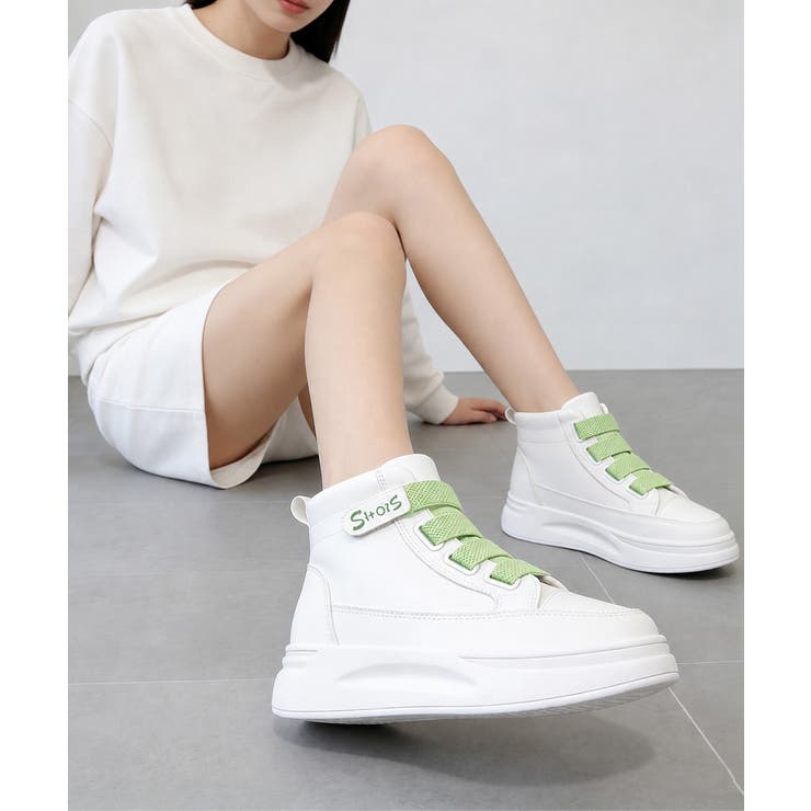 厚底スニーカーハイカットベルクロ靴韓国風 | Miniministore | 詳細画像14 