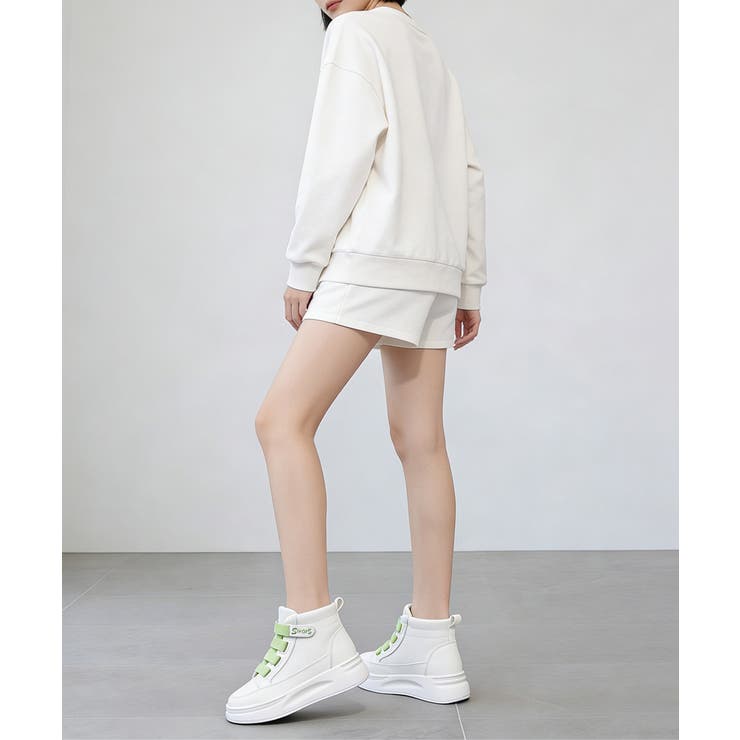 厚底スニーカーハイカットベルクロ靴韓国風 | Miniministore | 詳細画像16 