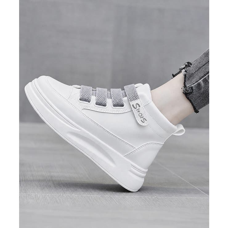 厚底スニーカーハイカットベルクロ靴韓国風 | Miniministore | 詳細画像5 