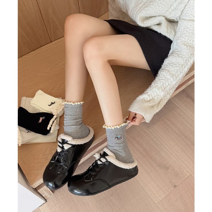 フリルソックス 犬柄 コットン靴下可愛い | Miniministore | 詳細画像10 