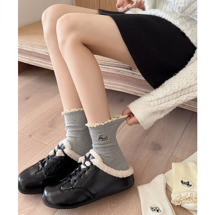 フリルソックス 犬柄 コットン靴下可愛い | Miniministore | 詳細画像12 
