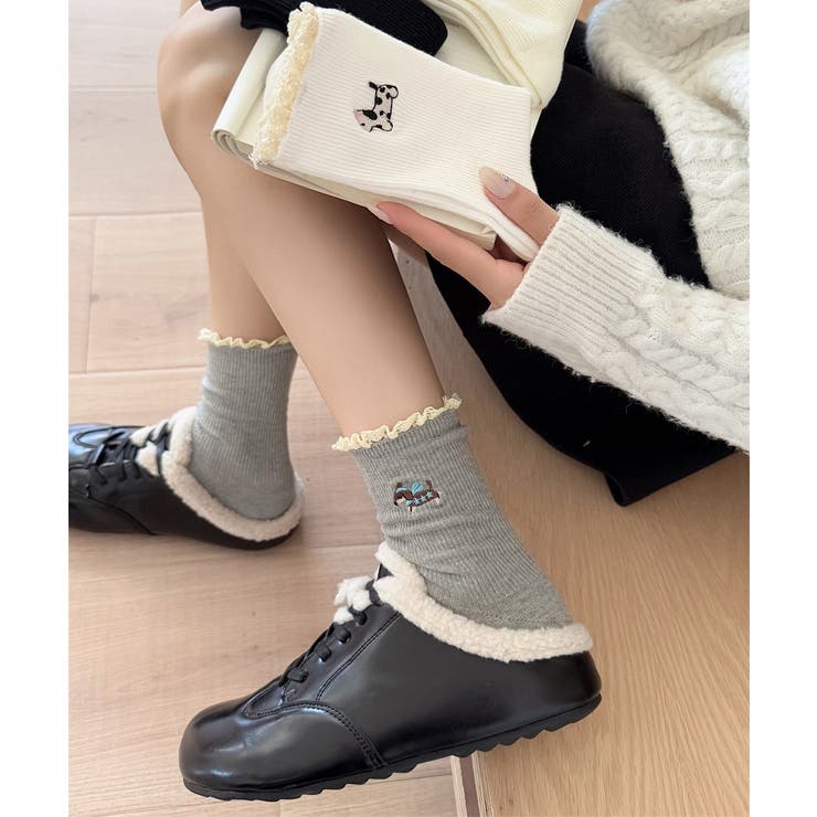 フリルソックス 犬柄 コットン靴下可愛い | Miniministore | 詳細画像13 