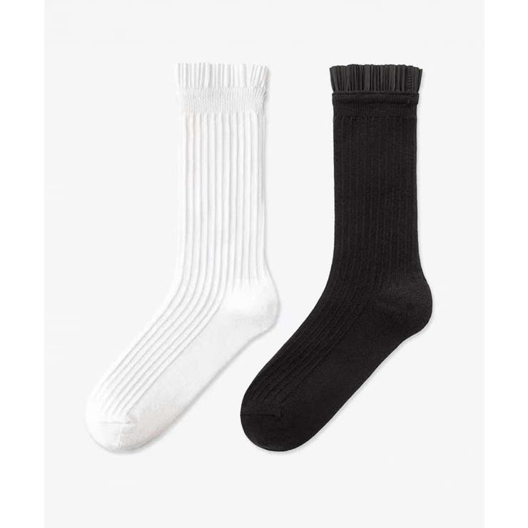 プリーツフリルソックス ミドル丈無地靴下 | Miniministore | 詳細画像17 