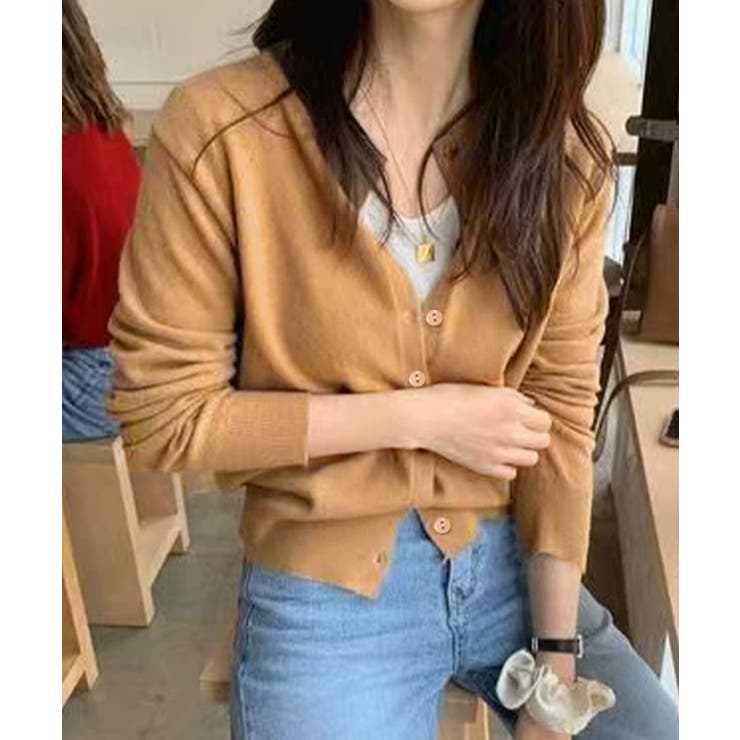 クルーネックニットカーディガン シンプル | Miniministore | 詳細画像12 