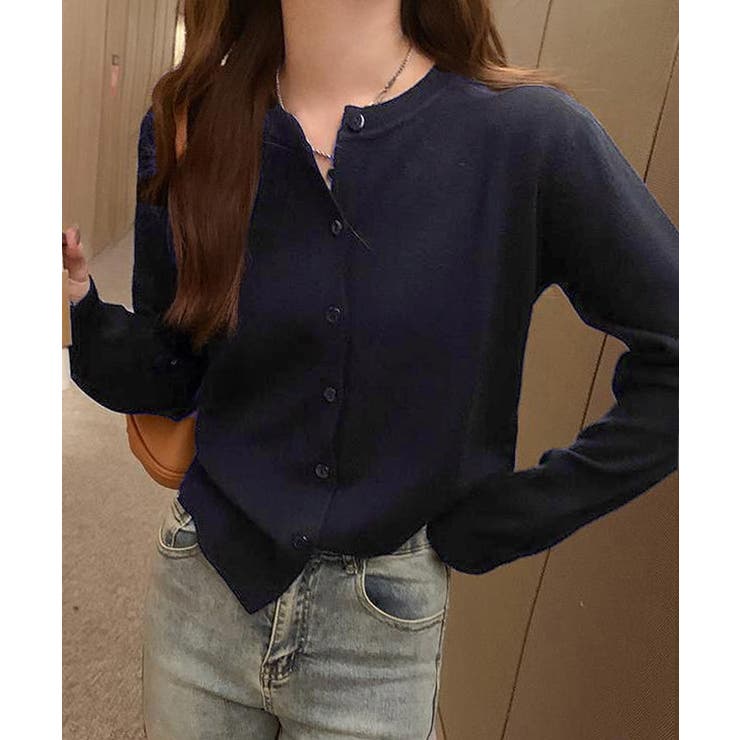 クルーネックニットカーディガン シンプル | Miniministore | 詳細画像14 