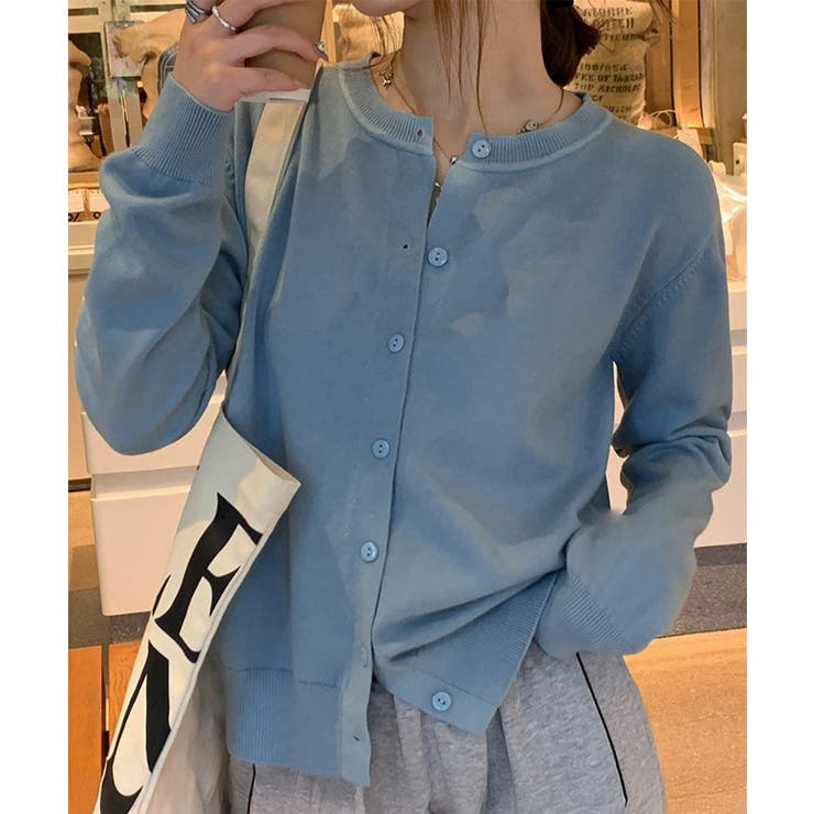 クルーネックニットカーディガン シンプル | Miniministore | 詳細画像16 