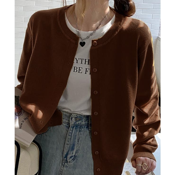 クルーネックニットカーディガン シンプル | Miniministore | 詳細画像27 