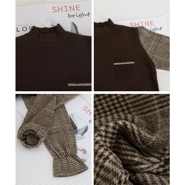 チェック柄ドッキングニットレディース秋服 | Miniministore | 詳細画像23 