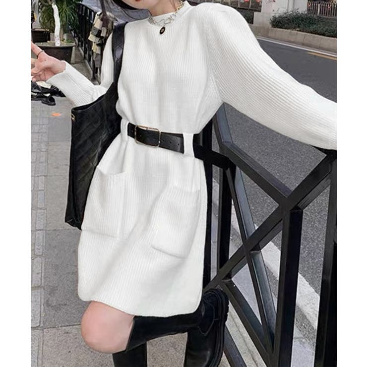 ベルト付きニットワンピースウエストマーク | Miniministore | 詳細画像11 
