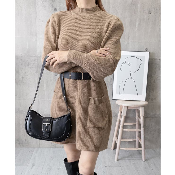 ベルト付きニットワンピースウエストマーク | Miniministore | 詳細画像19 