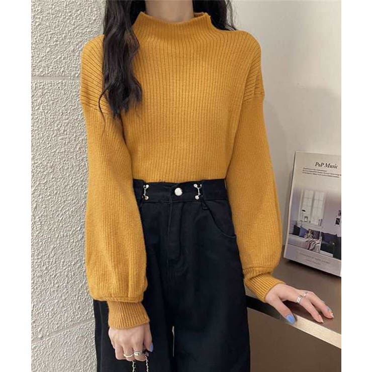 韓国風リブニットトップスハイネックニット | Miniministore | 詳細画像20 