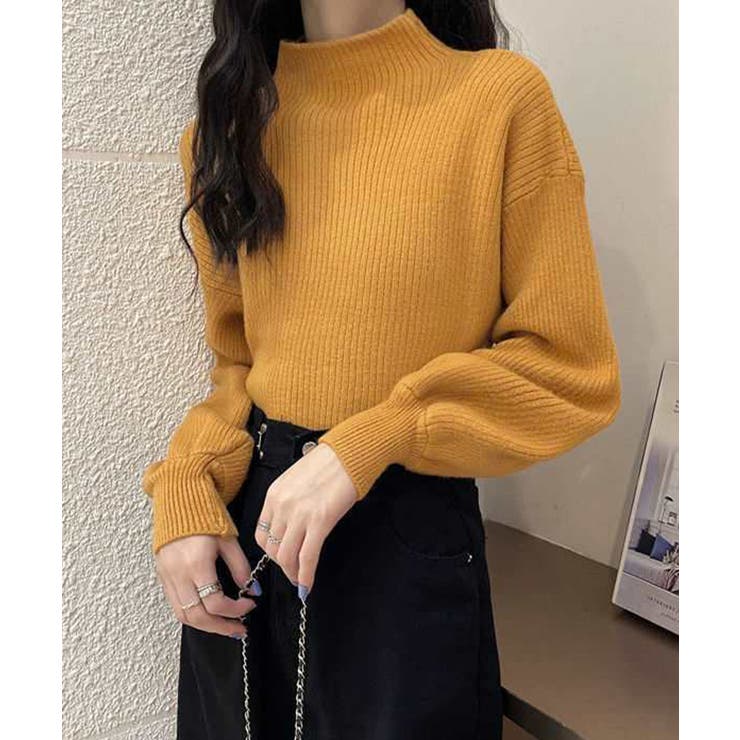 韓国風リブニットトップスハイネックニット | Miniministore | 詳細画像21 