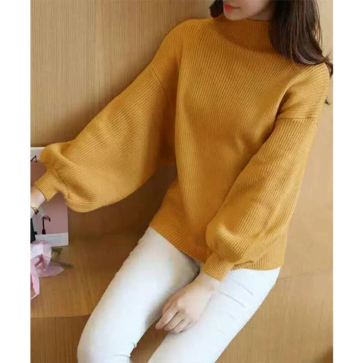 韓国風リブニットトップスハイネックニット | Miniministore | 詳細画像22 