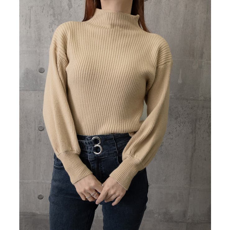 韓国風リブニットトップスハイネックニット | Miniministore | 詳細画像27 