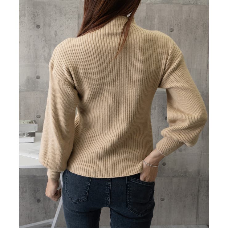 韓国風リブニットトップスハイネックニット | Miniministore | 詳細画像29 