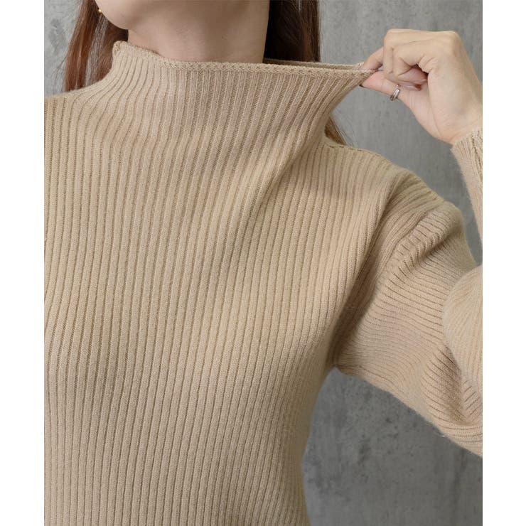 韓国風リブニットトップスハイネックニット | Miniministore | 詳細画像30 