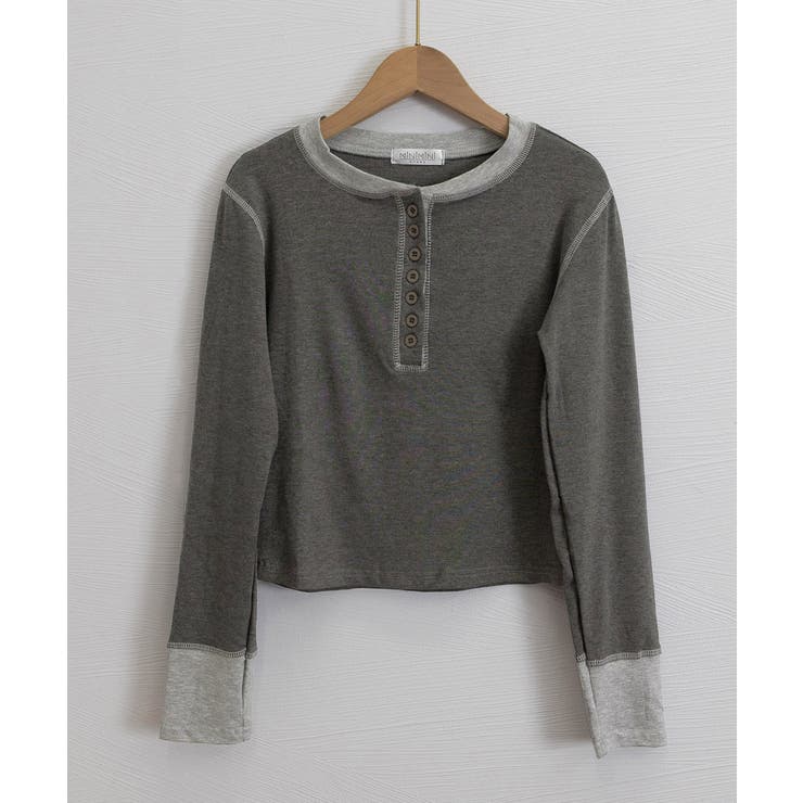 配色ヘンリーシャツハーフボタンカットソー | Miniministore | 詳細画像36 