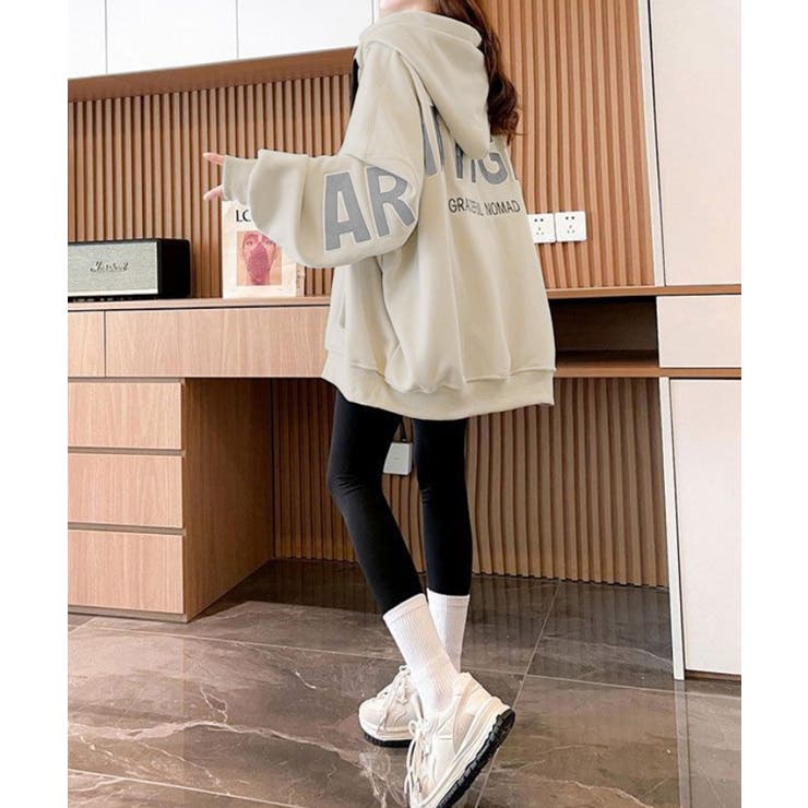 韓国風フード付きジップパーカーレディース | Miniministore | 詳細画像13 