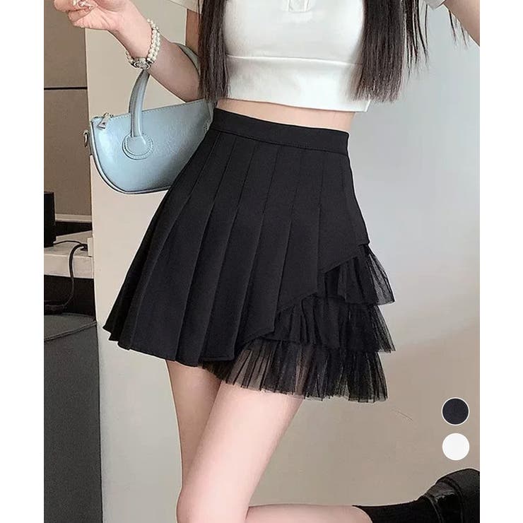 プリーツミニスカートチュール切替スカート | Miniministore | 詳細画像1 