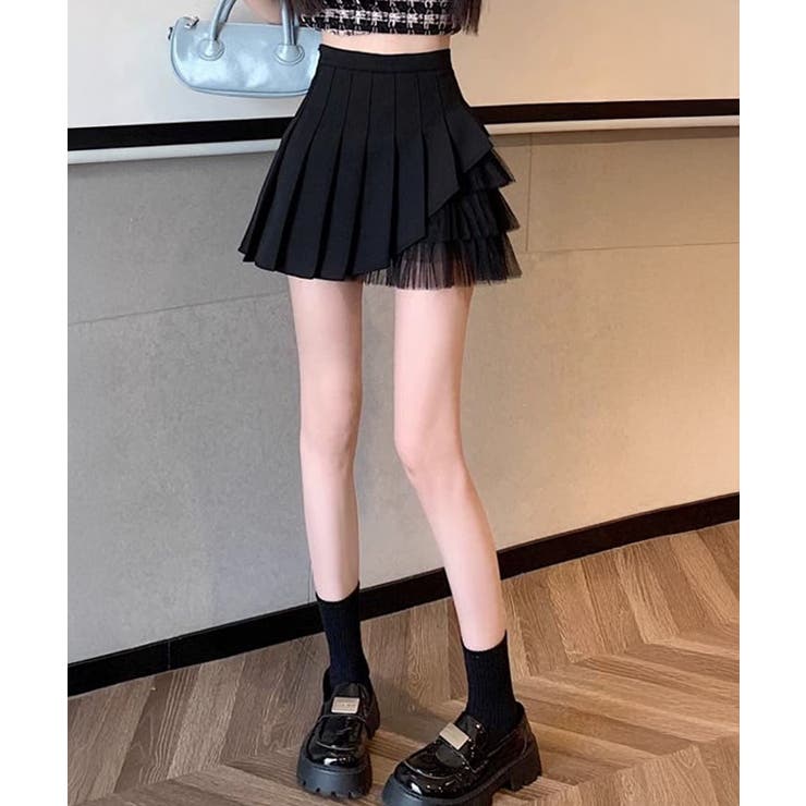 プリーツミニスカートチュール切替スカート | Miniministore | 詳細画像10 