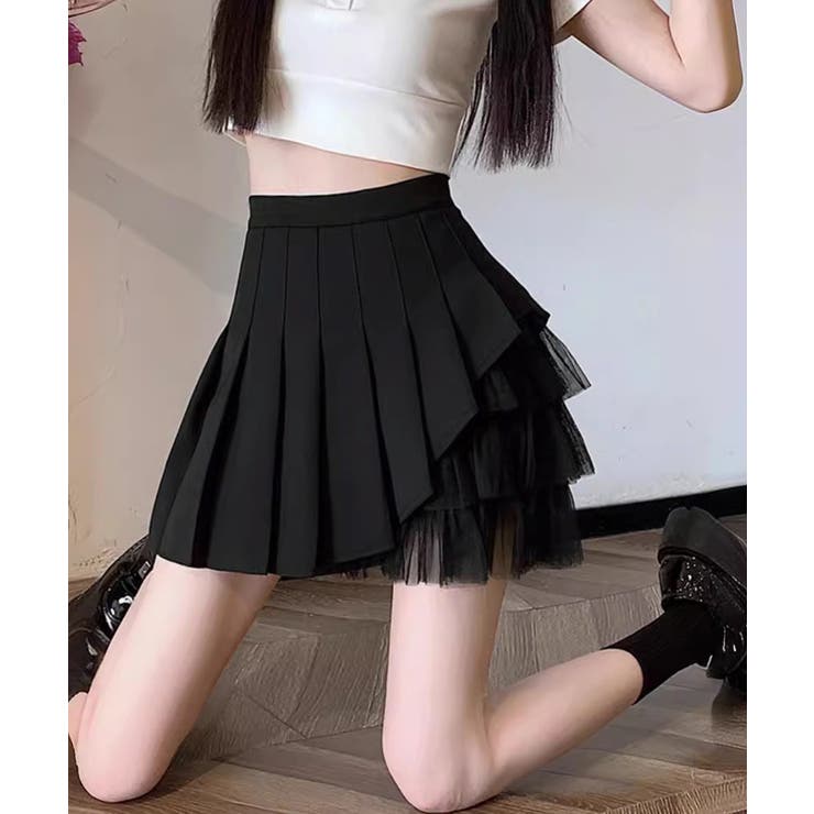 プリーツミニスカートチュール切替スカート | Miniministore | 詳細画像3 