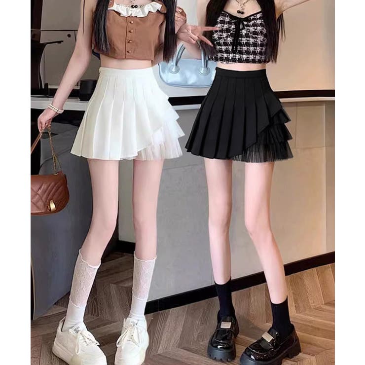 プリーツミニスカートチュール切替スカート | Miniministore | 詳細画像4 