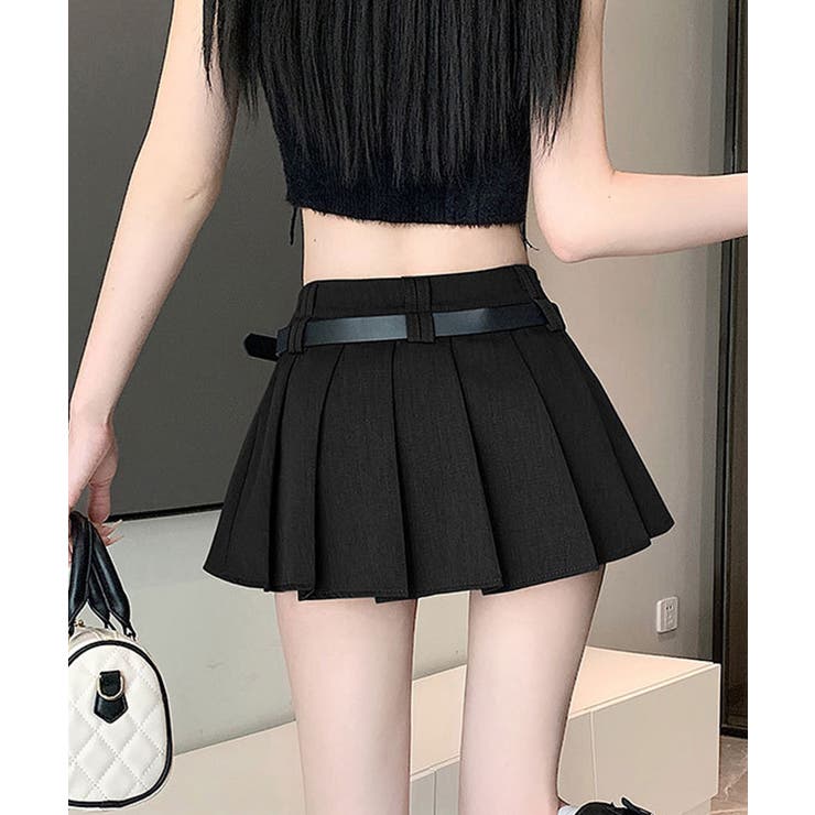 超ミニスカートベルト付きプリーツスカート | Miniministore | 詳細画像10 