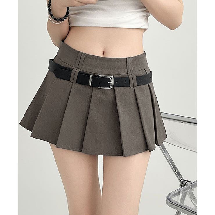 超ミニスカートベルト付きプリーツスカート | Miniministore | 詳細画像13 