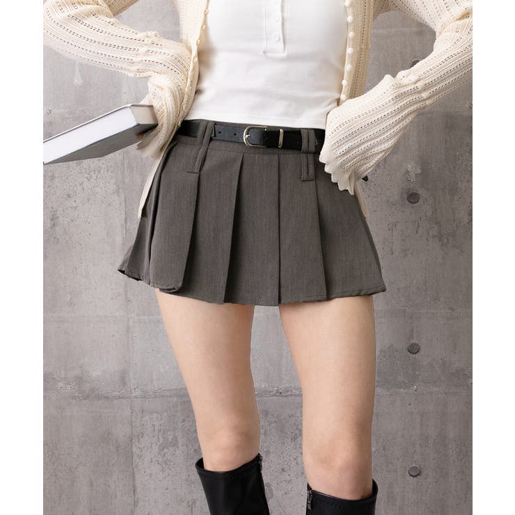 超ミニスカートベルト付きプリーツスカート | Miniministore | 詳細画像17 