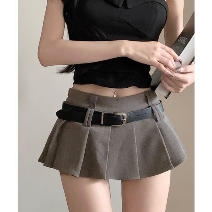 超ミニスカートベルト付きプリーツスカート | Miniministore | 詳細画像3 