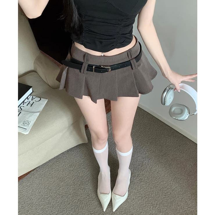 超ミニスカートベルト付きプリーツスカート | Miniministore | 詳細画像5 