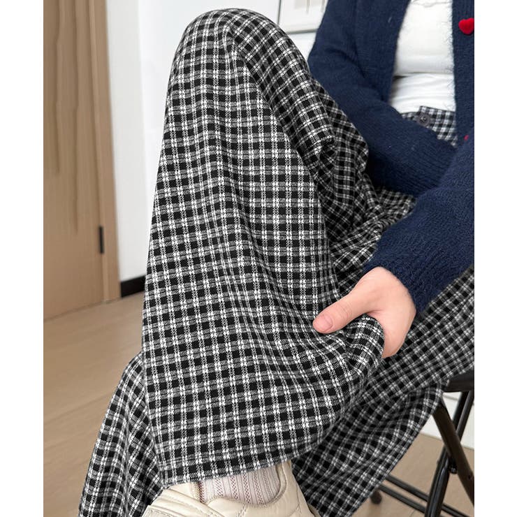 チェック柄ワイドパンツハイウエスト 秋冬 | Miniministore | 詳細画像11 