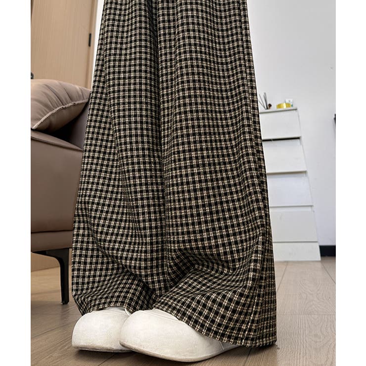 チェック柄ワイドパンツハイウエスト 秋冬 | Miniministore | 詳細画像6 