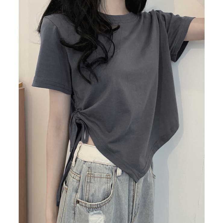 ダークグレー | レディース アシンメトリー Tシャツ | Miniministore
