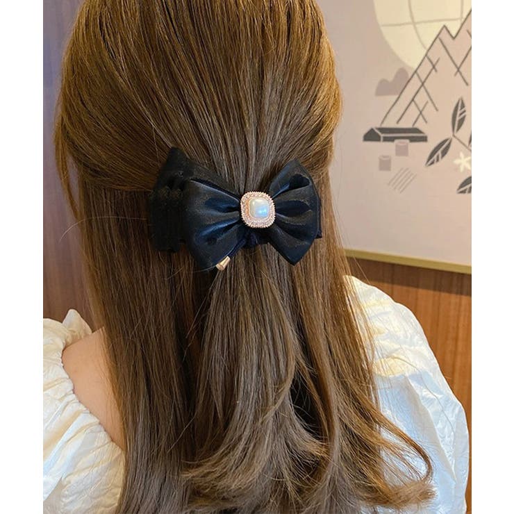 ブラック | パール ヘアアクセサリー 大人っぽい | Miniministore