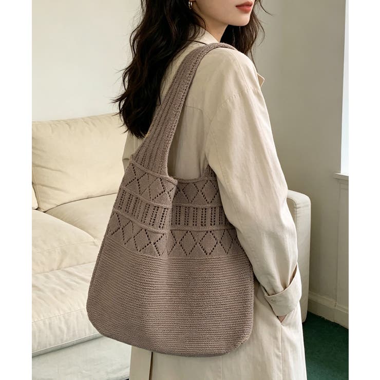 ライトブラウン | ニットバッグ ショルダーバッグ レディース | SUNSHINE CLOSET