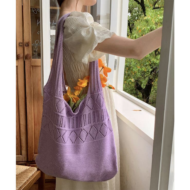 ラベンダー | ニットバッグ ショルダーバッグ レディース | SUNSHINE CLOSET
