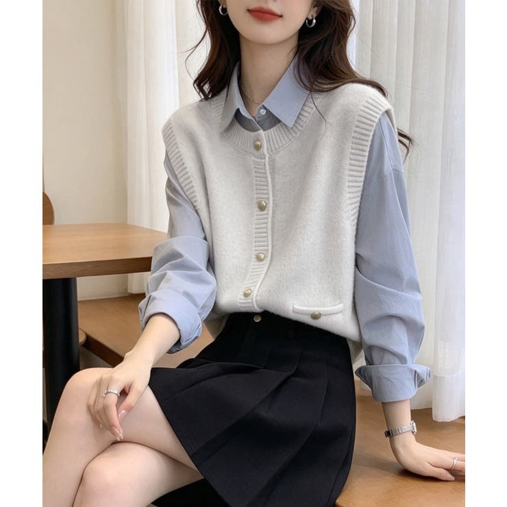 上品ニットベスト 前開きジレ | Miniministore | 詳細画像6 