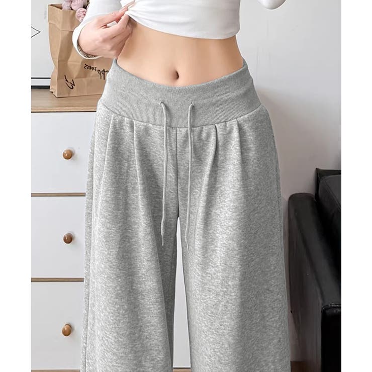 グレー | スウェットパンツハイウエストワイドパンツ | Miniministore