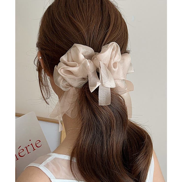 シャンパン | 大人可愛い シフォンシュシュ おしゃれヘアアクセサリー | SUNSHINE CLOSET